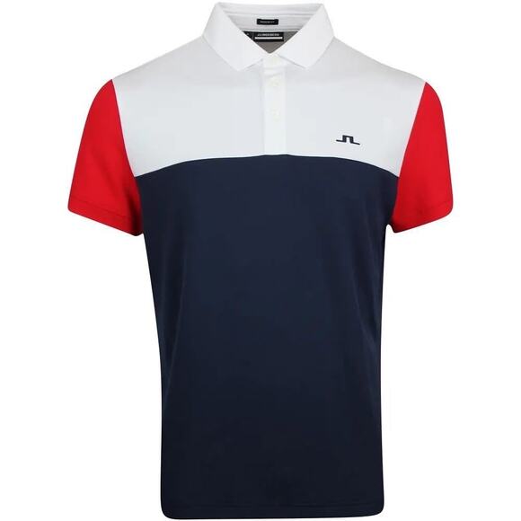 J.Lindeberg Jord Regular Fit Golf Shirt Barbados Cherry Men’s Size L - Picture 3 of 11